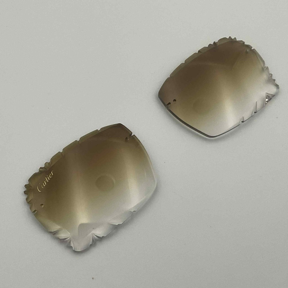 Cartier Diamond Cut Brown Gradient Lenses Replacement buffalo Horn Woods Buffs